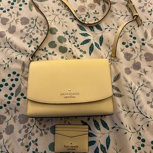 Yellow Kate Spade crossbody bag! Comes with matching wallet! Very lightly used.